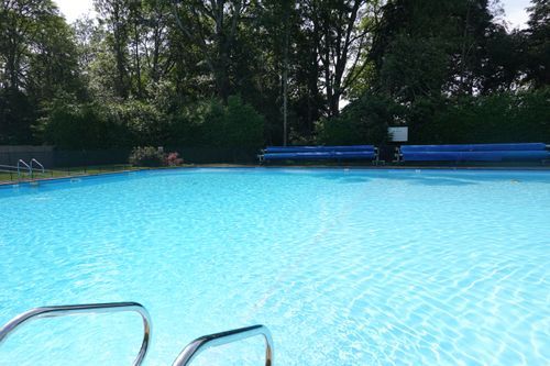 The open-air heated swimming pool at Cheam School