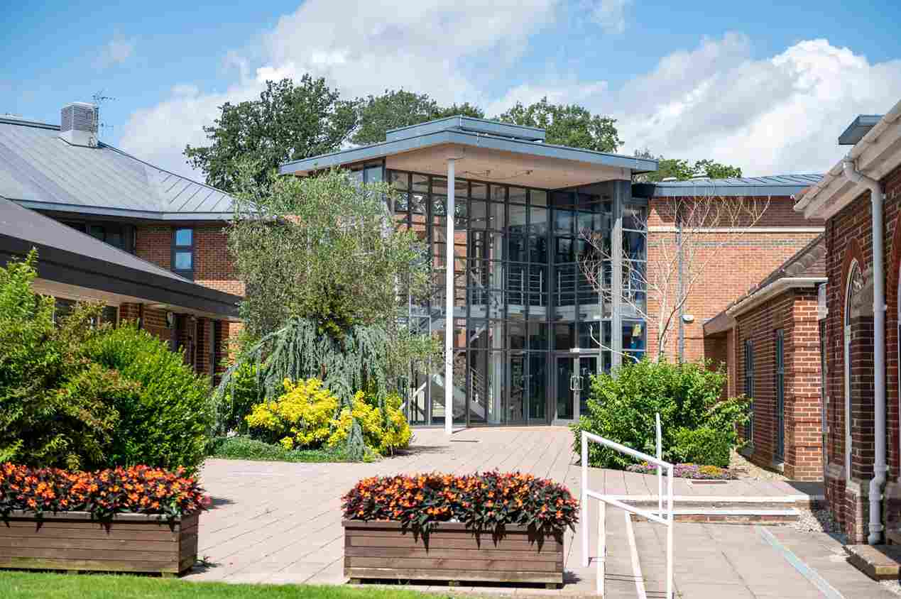 A school building and its grounds on the Headington campus in Oxford