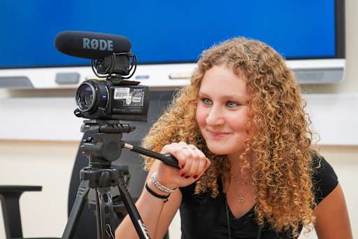 Students making short-form documentaries in the digital journalism elective