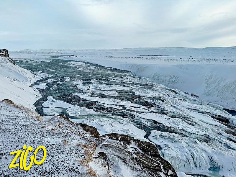 Snow-covered Icelandic landscape