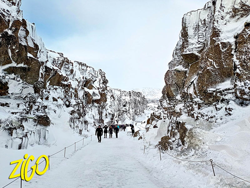 Walking in Thingvellir National Park