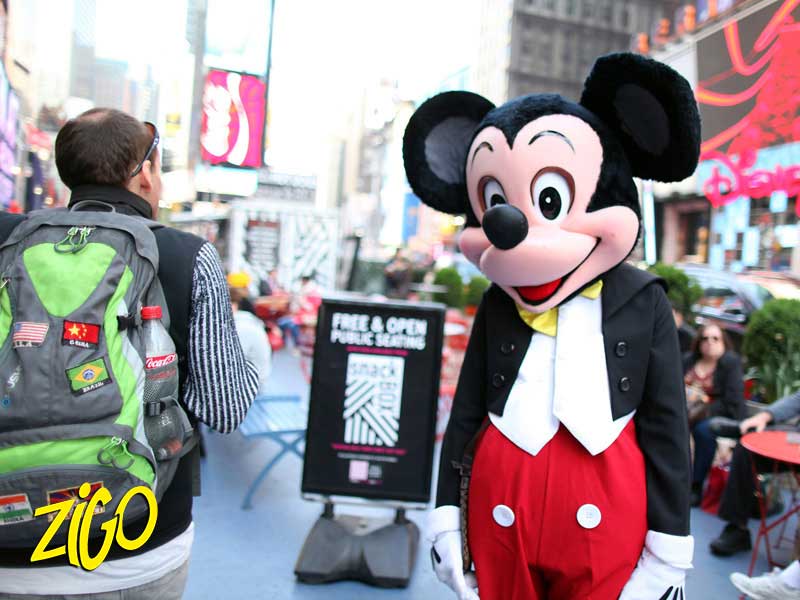 Illuminated billboards and traffic in Times Square