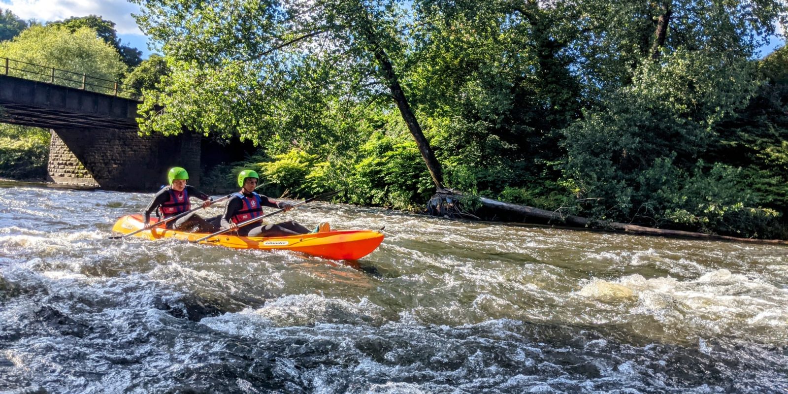 Participants on an adventure activity