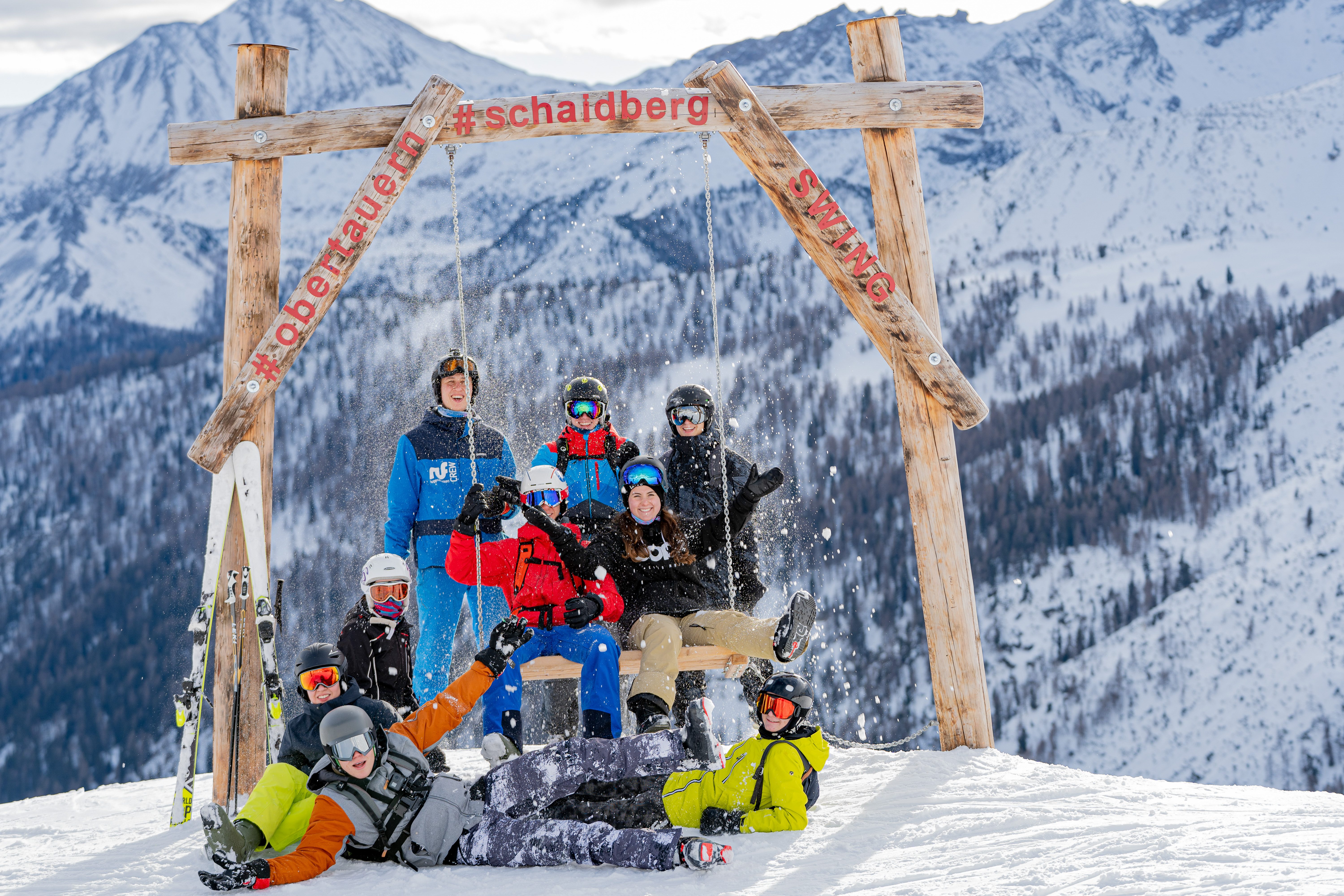 ruf guests at a photo point in Obertauern