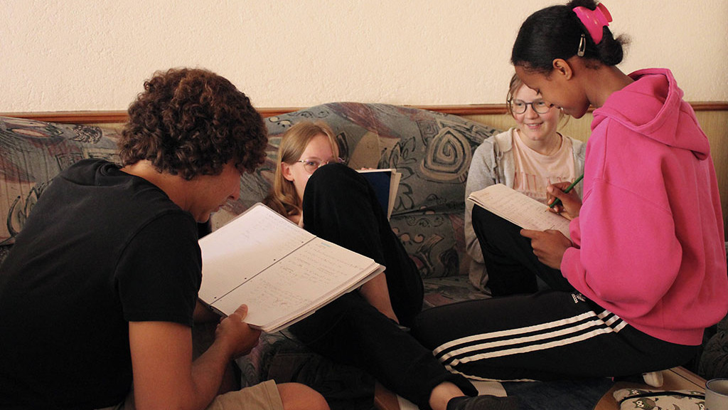 A scene from the friLingue maths camp in Braunwald, Switzerland