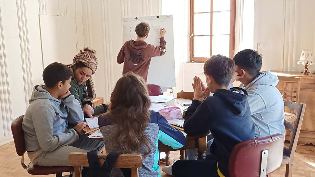 A scene from the friLingue maths camp in Braunwald, Switzerland