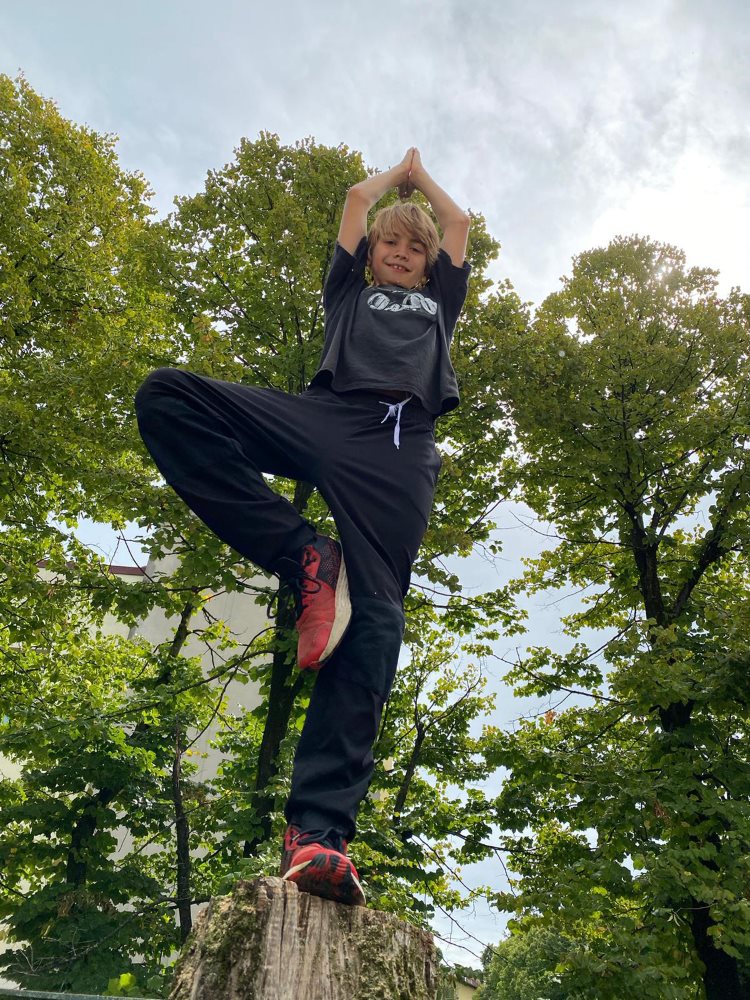 Yoga and balance session outdoors