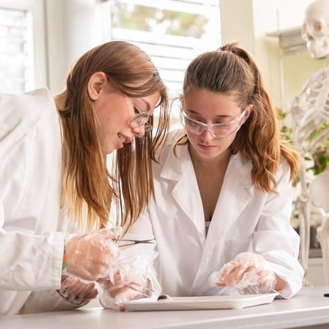 girls in a lab