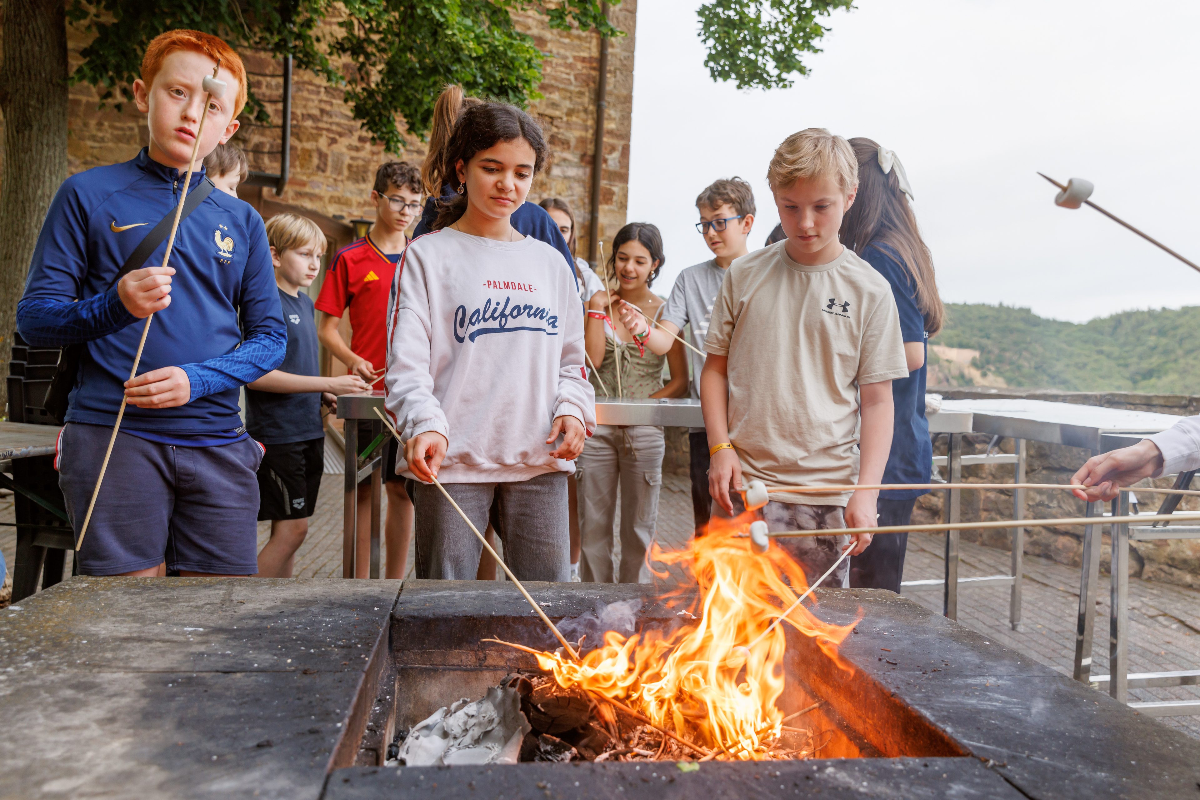 Stick bread and marshmallows at the campfire