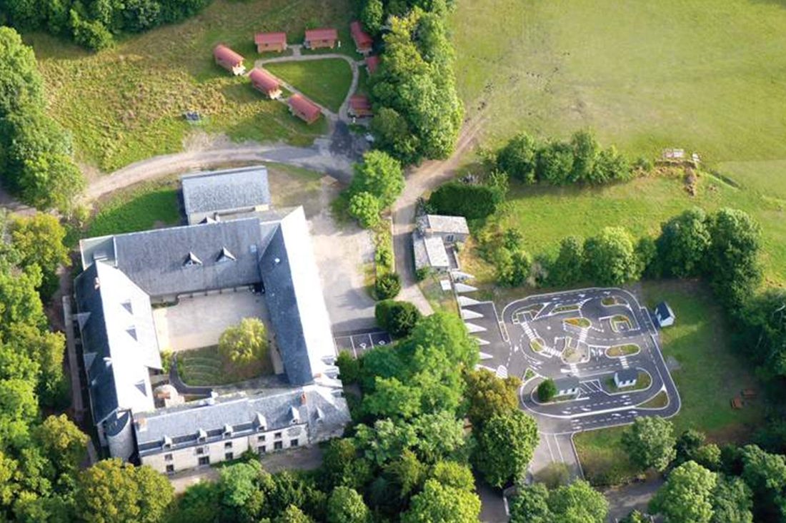 Aerial view of the Manoir du Viginet and its estate at Saint-Nectaire