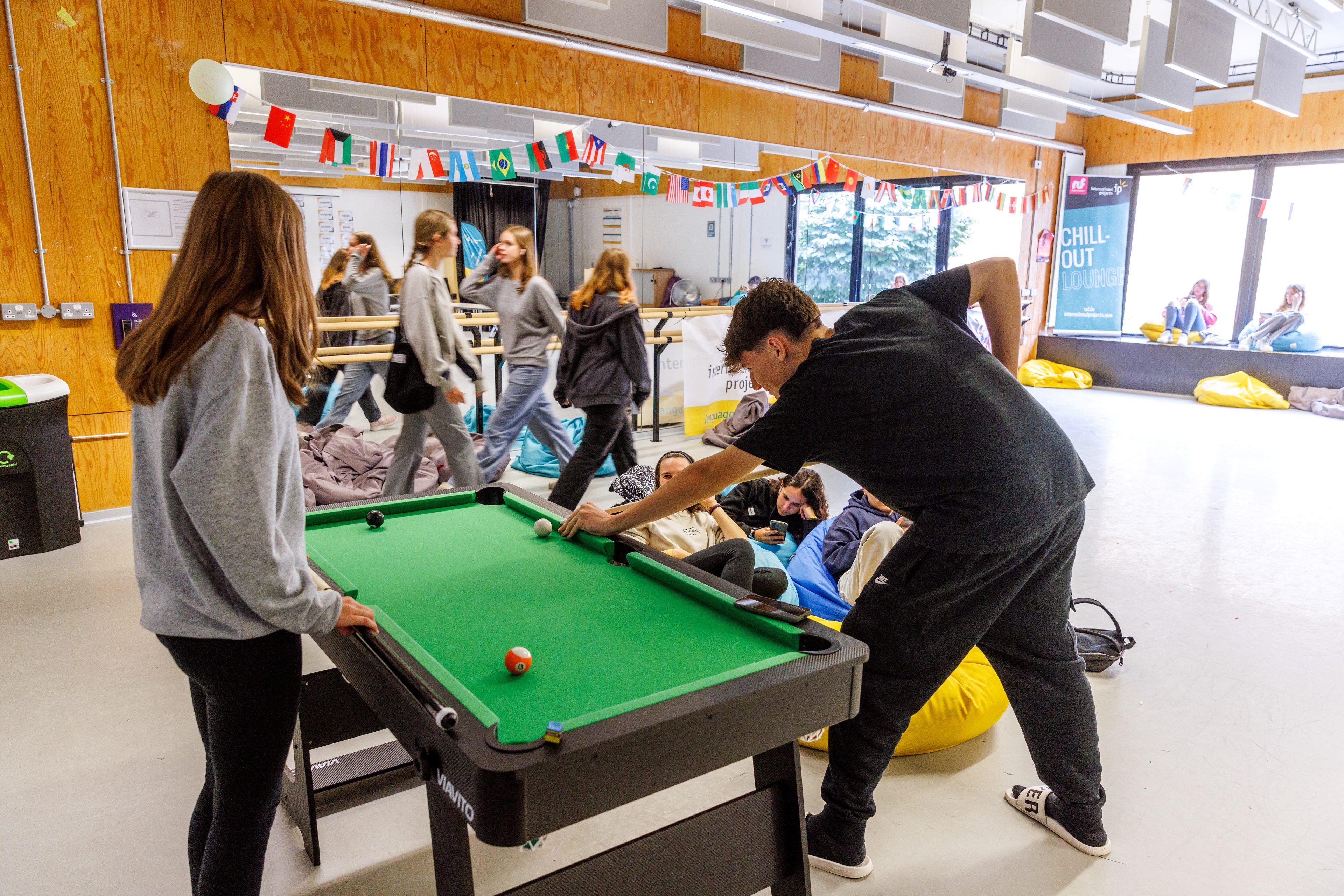 Pool table in the common area of the King Alfred Campus, Winchester