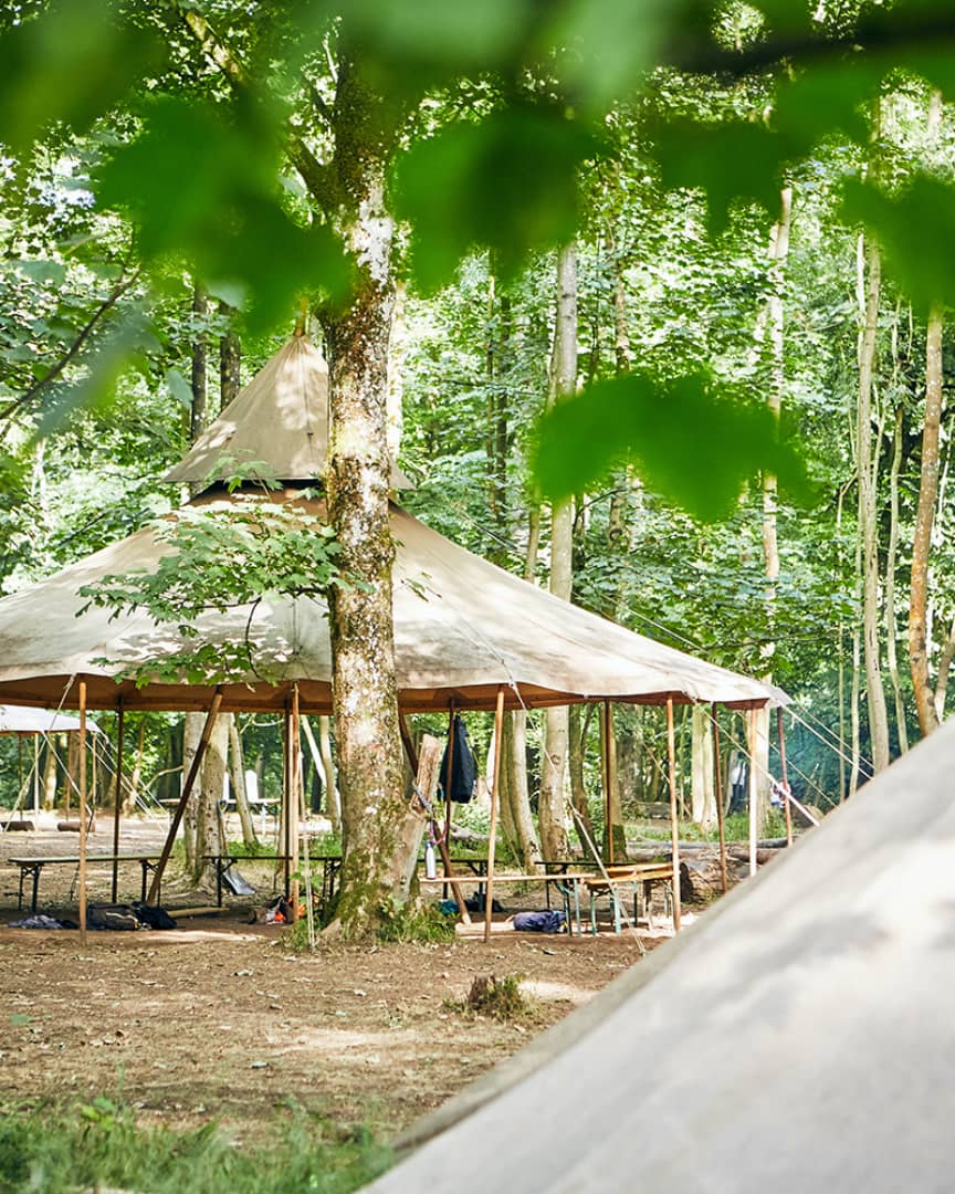 Tented village under the trees