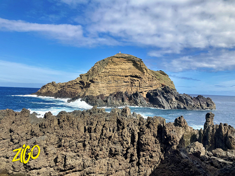 A rocky headland on the island volcanic coast