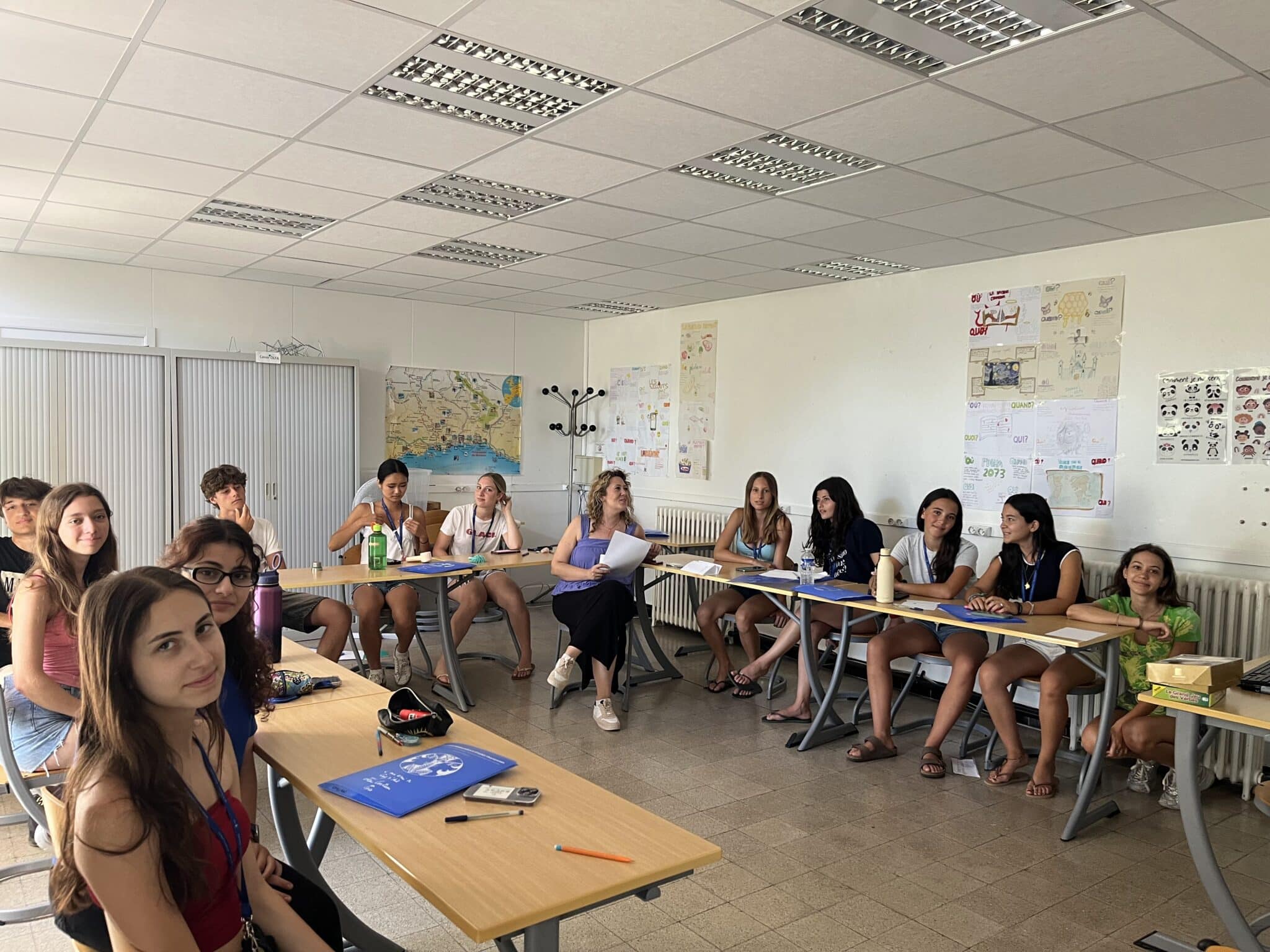 French lesson in a small class at the CMEF campus