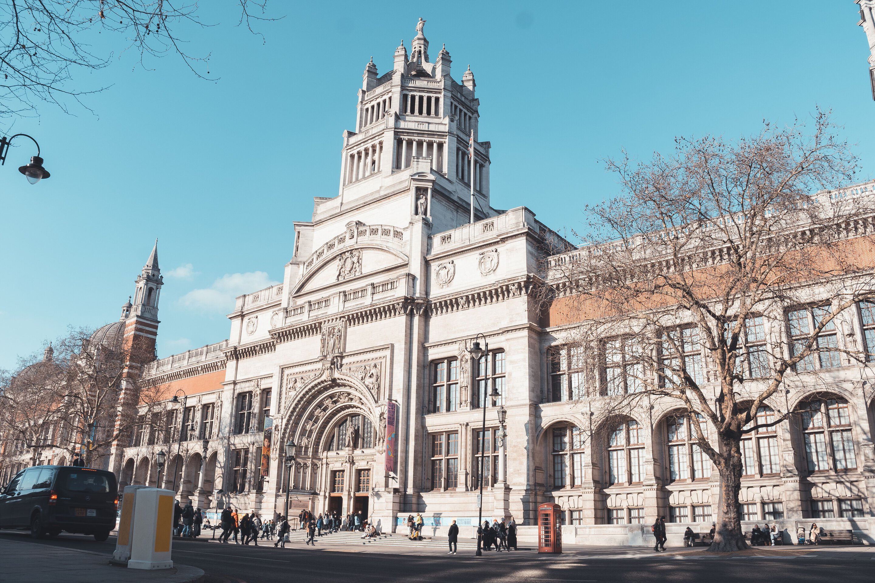 The Victoria and Albert Museum building in Knightsbridge, London