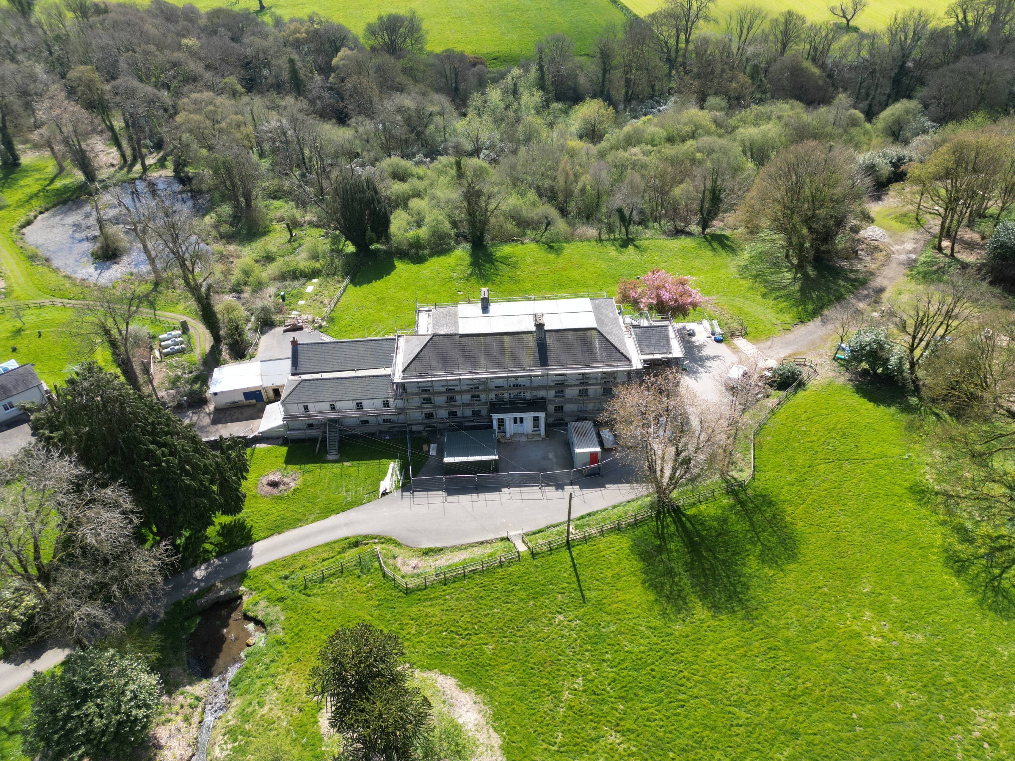 Sealyham activity centre and its grounds from the air