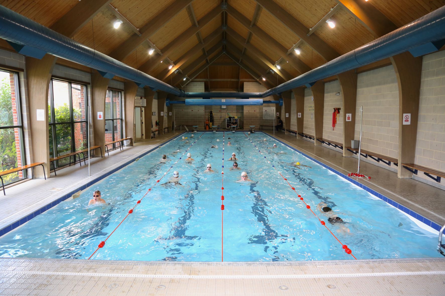 An indoor swimming pool of the kind available to students on this programme