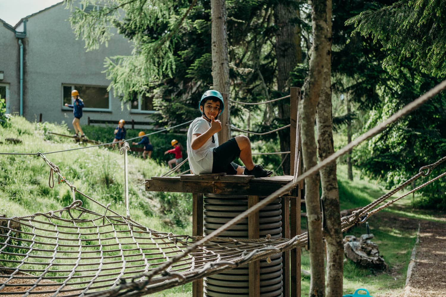 An instructor-led outdoor activity session at the Abernethy Nethy Bridge centre, Cairngorms