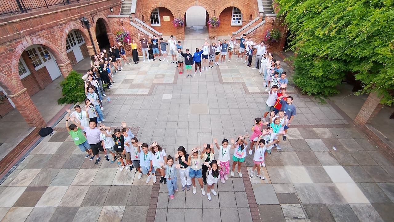 Group of international students outdoors on the Benenden School campus in Kent