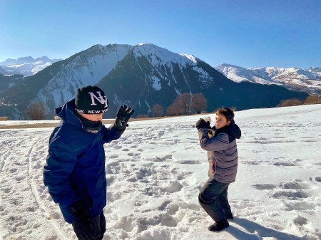 Children on a CESL ski and snow camp in Albiez-Montrond, Savoie, France
