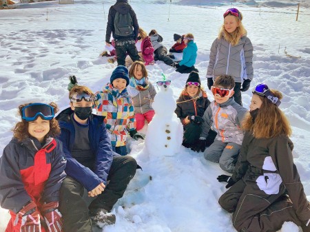 Children on a CESL ski and snow camp in Albiez-Montrond, Savoie, France