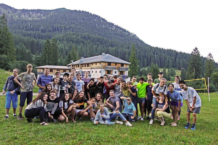The camp building beside Lake Spitzingsee where participants stay