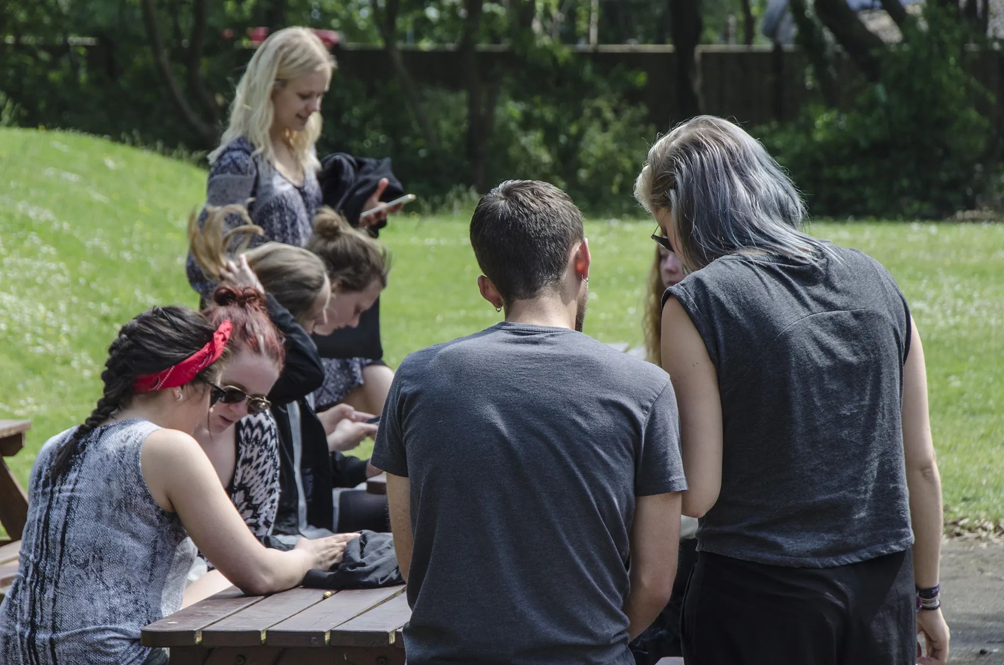 Students relaxing in the garden of the Loxdale English Centre