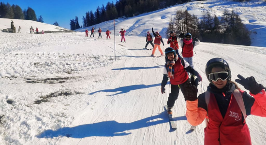A moment of the snow programme at the Notre-Dame-du-Pre centre