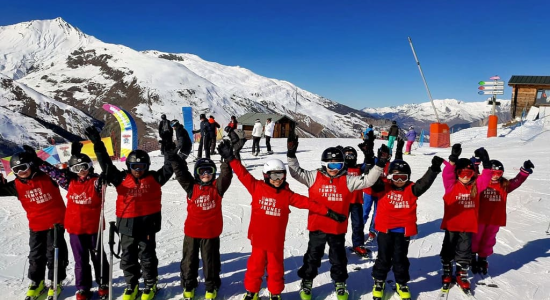 Children on the pistes at Valloire during the ski camp