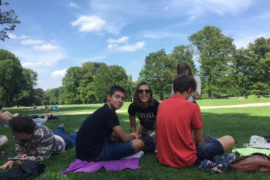 A camp excursion to the English Garden in Munich
