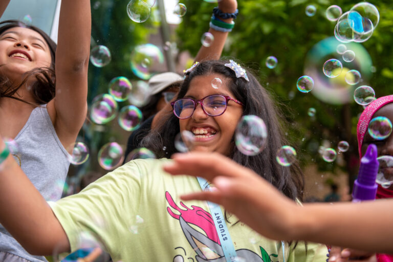 Campers taking part in an activity session at Camp Dragon, Oxford