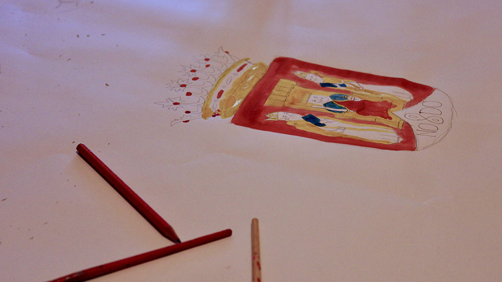 Group art project at the camp