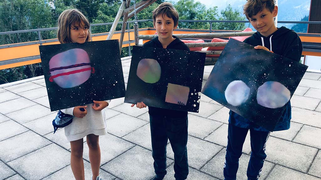 Art session at the friLingue camp in Braunwald