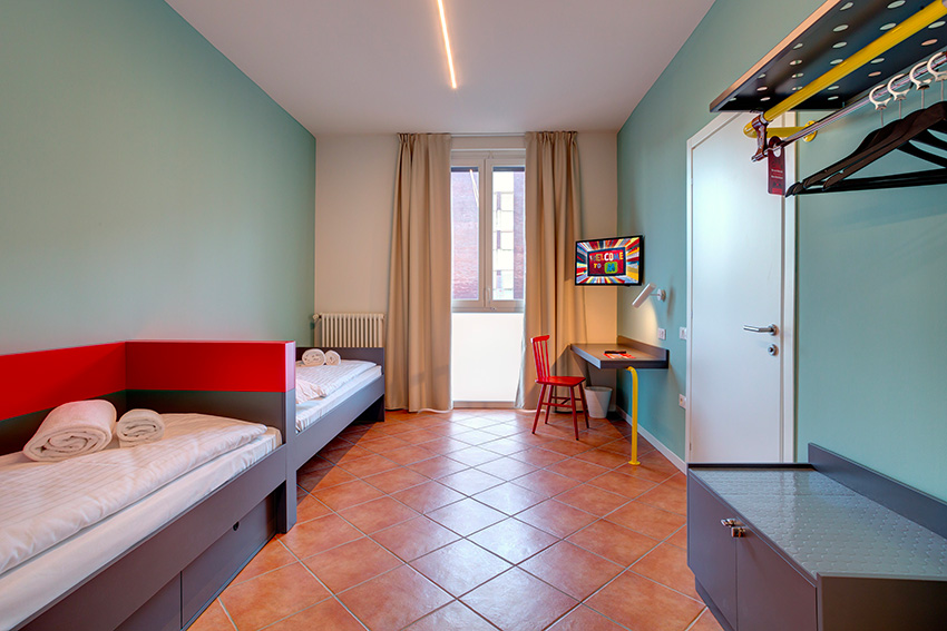Bedroom in the student residence in Milan